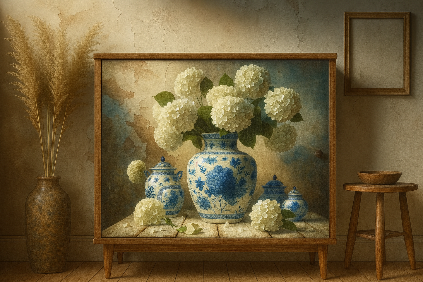 Blue & Bloom - A1 size large decoupage paper