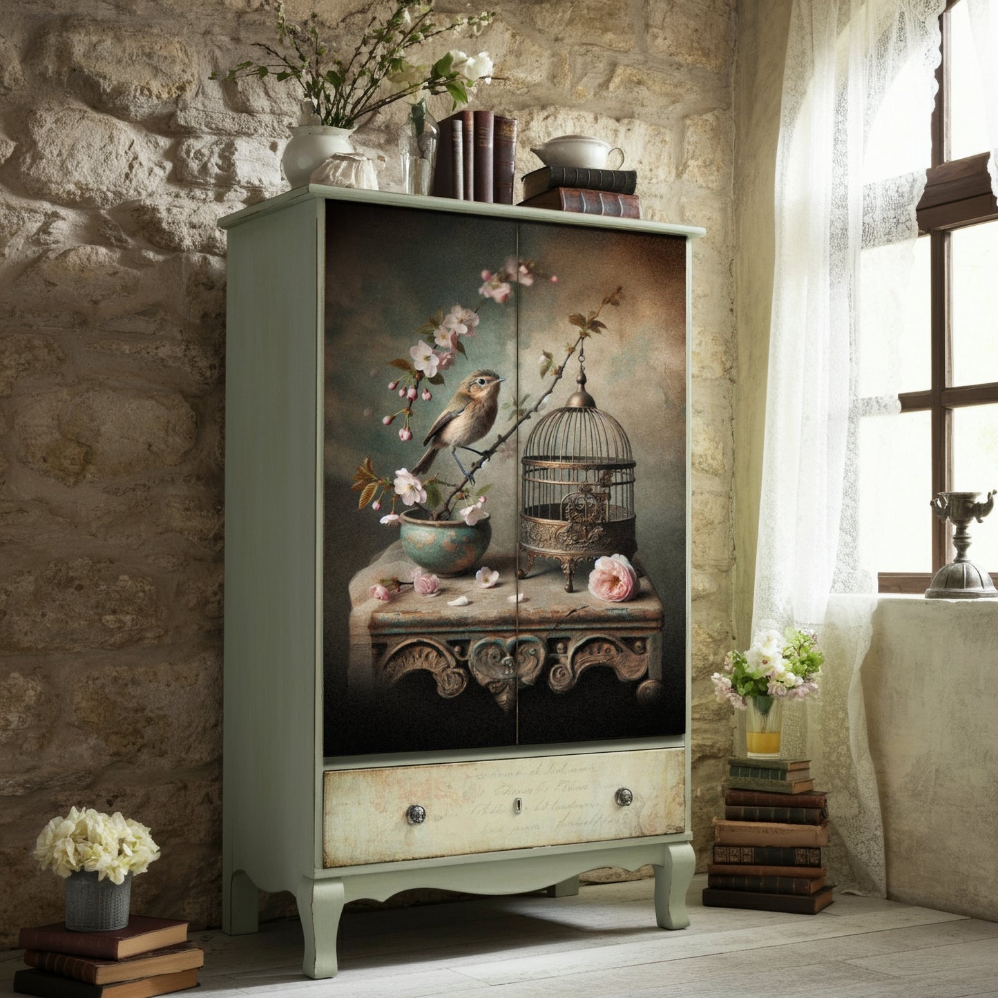 Antique Cage - A1 size large Decoupage Paper