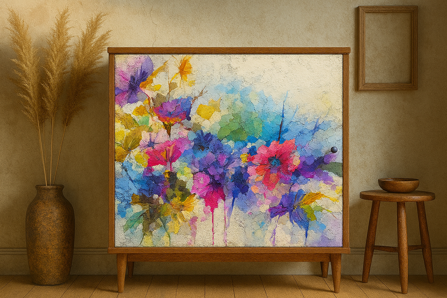 Mauve Flowers - A1 size large Decoupage Paper