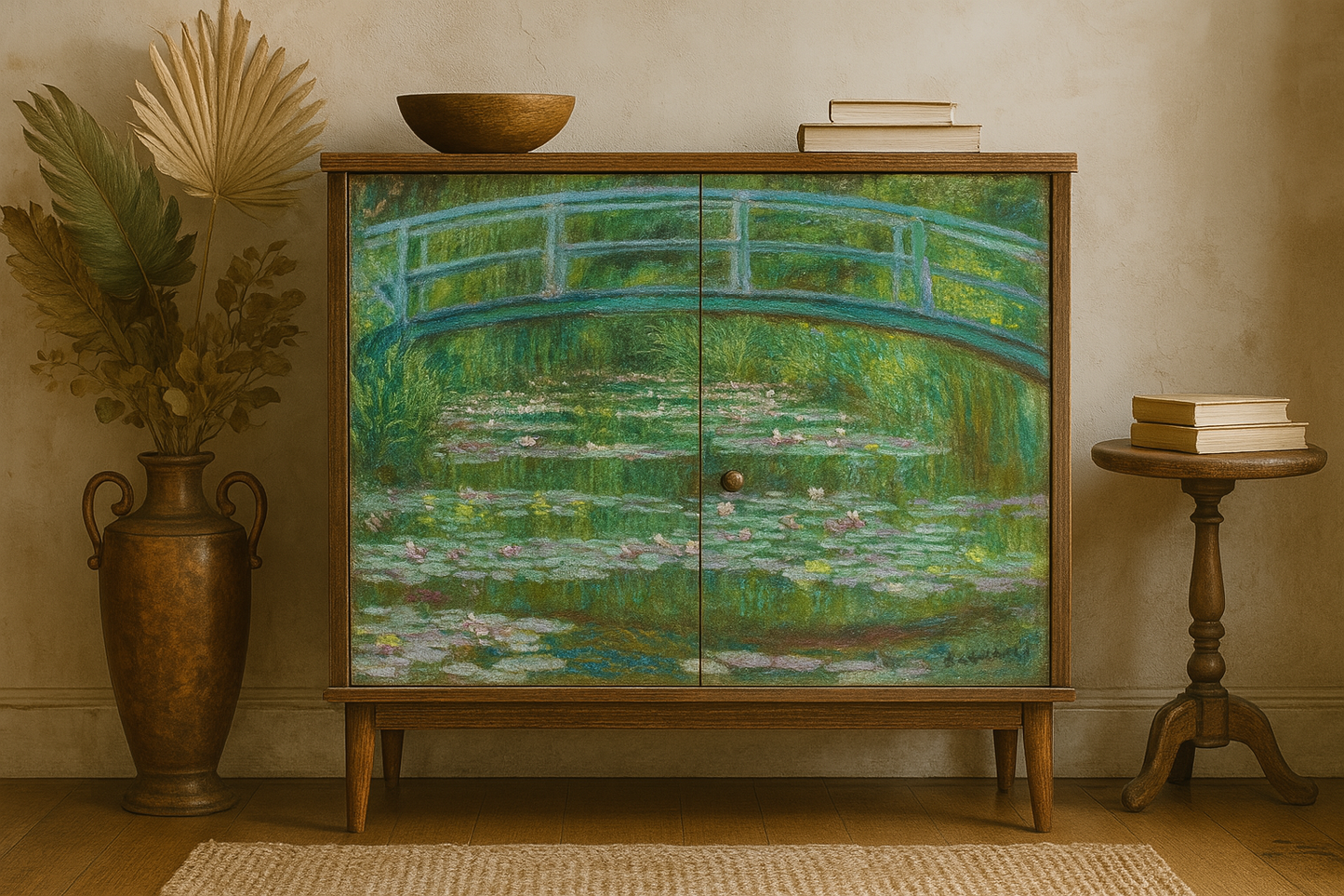 Monet's Bridge - A1 size large Decoupage Paper