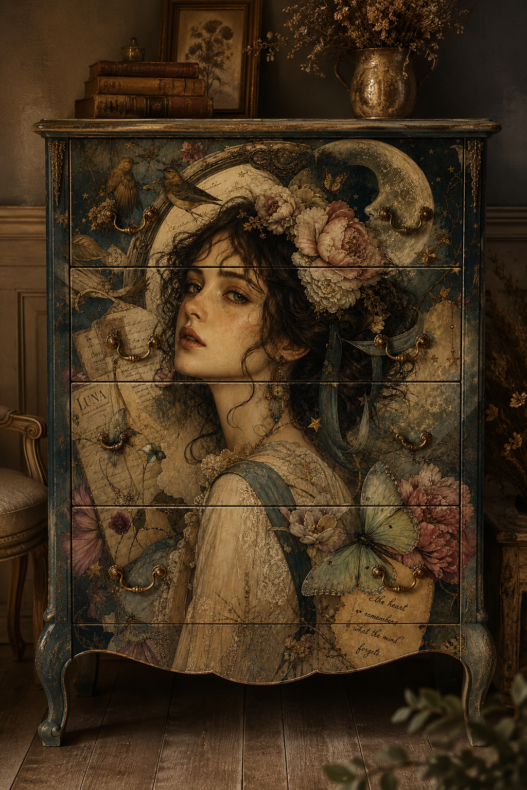 Moonflower - A1 size large Decoupage Paper