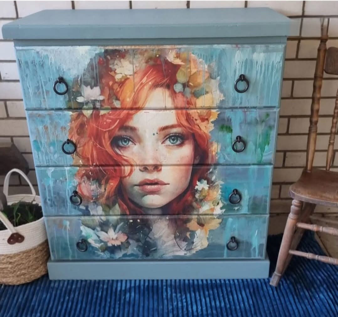 Red - A1 size large Decoupage Paper