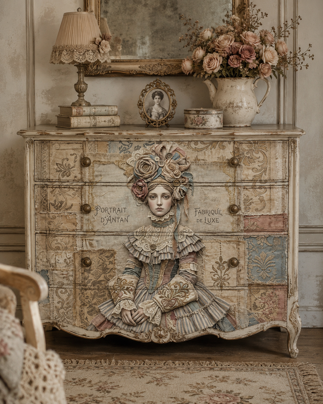 The Textile Muse - A1 size large Decoupage Paper