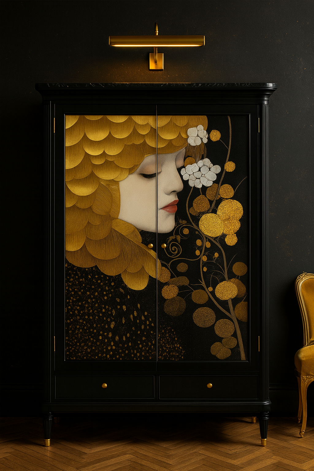 Black and Gold - A1 size large Decoupage Paper