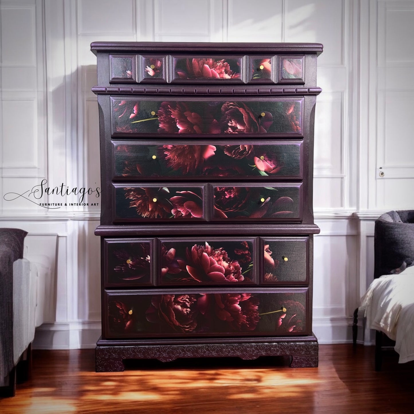 Crimson - A1 size large decoupage paper