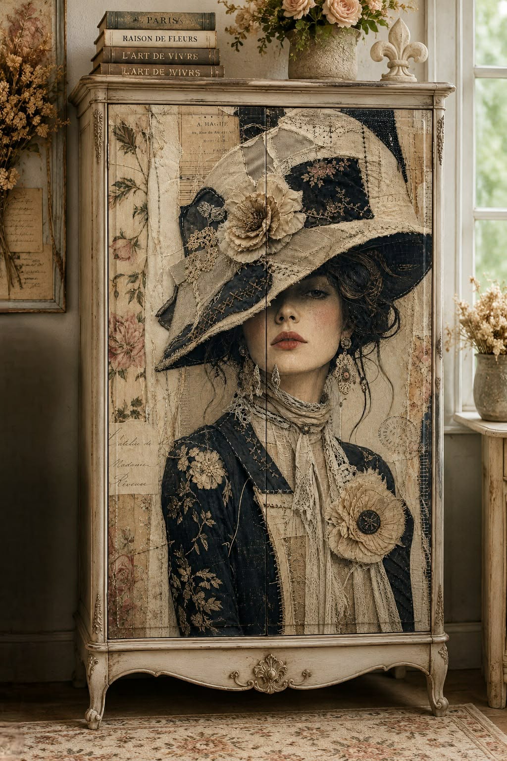 Linen & Lace - A1 size large Decoupage Paper