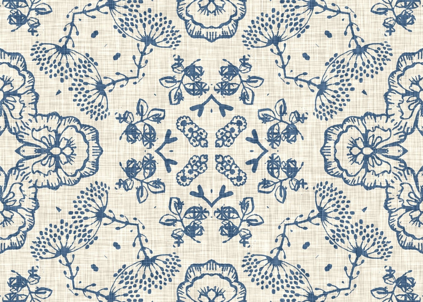 Blue Floral Design - set of 3 repeat pattern decoupage paper