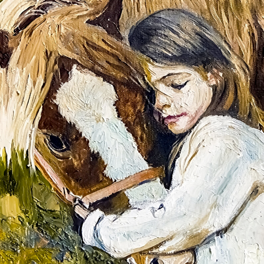 A girl and her horse - A1 size large Decoupage Paper