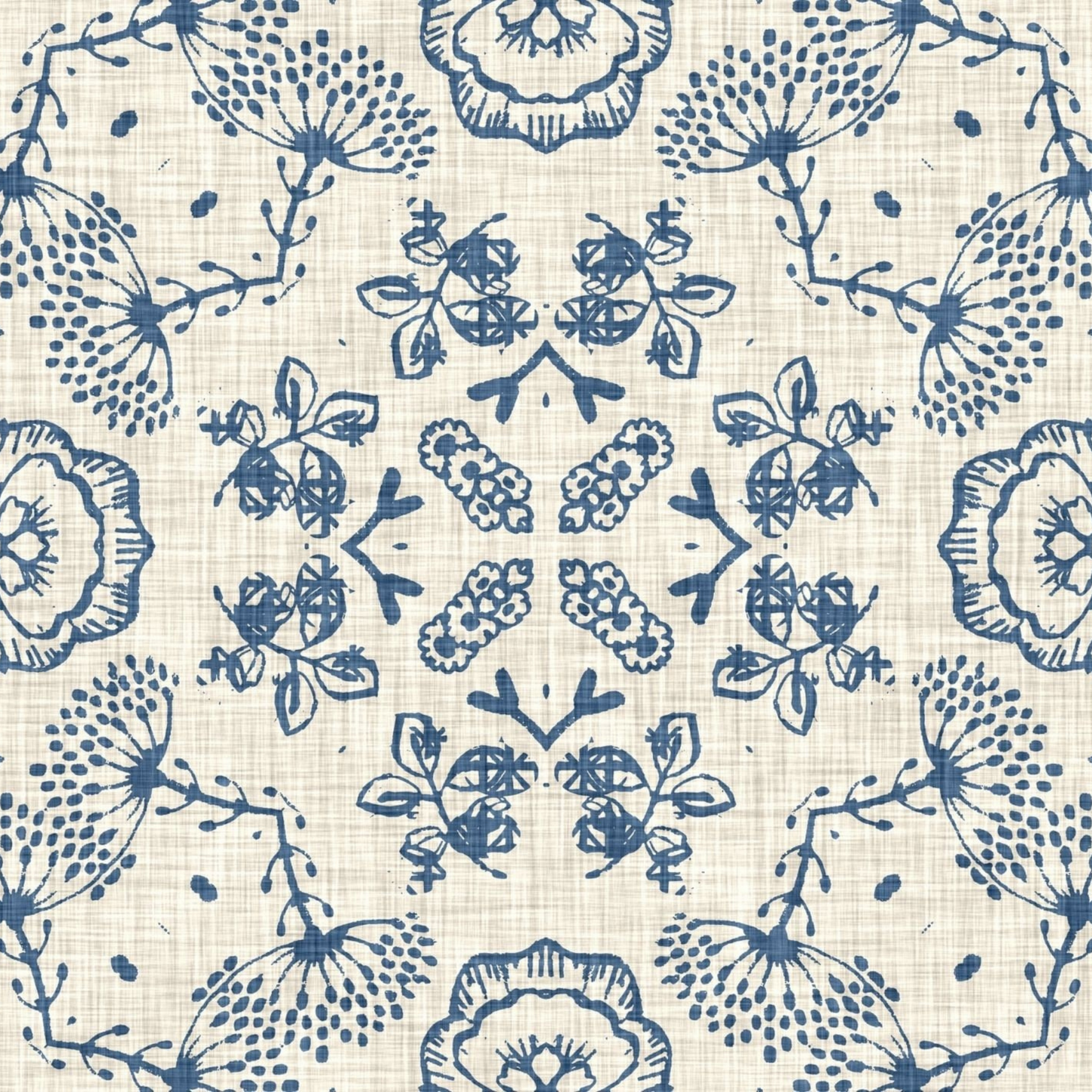 Blue Floral Design - set of 3 repeat pattern decoupage paper