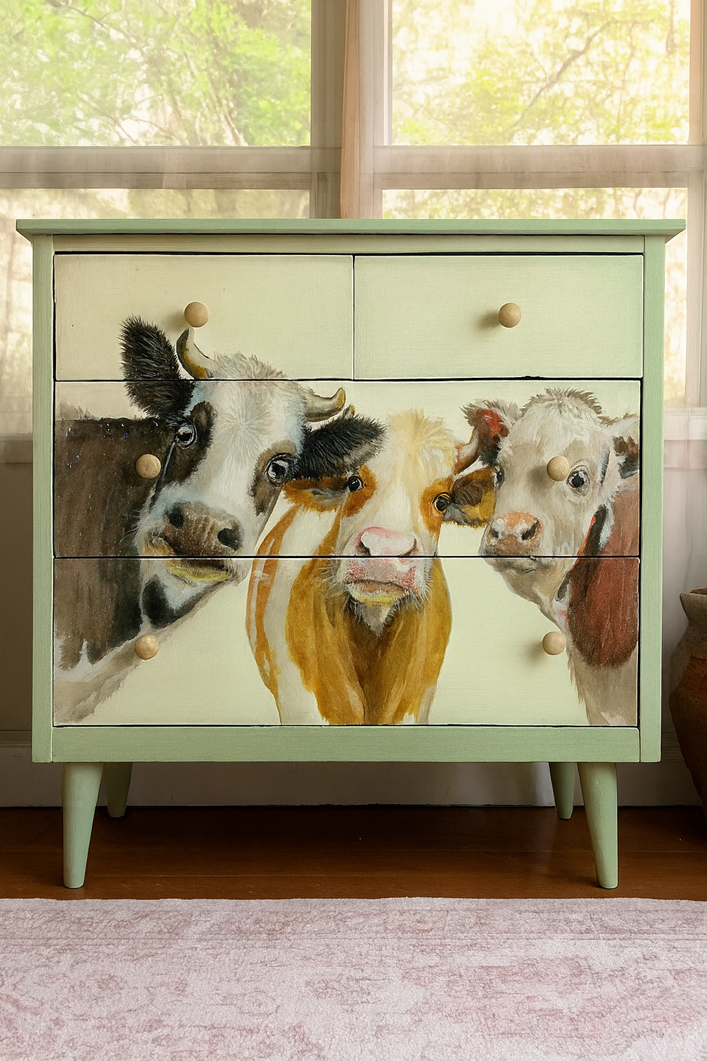 Three Wise Cows - A1 size large Decoupage Paper