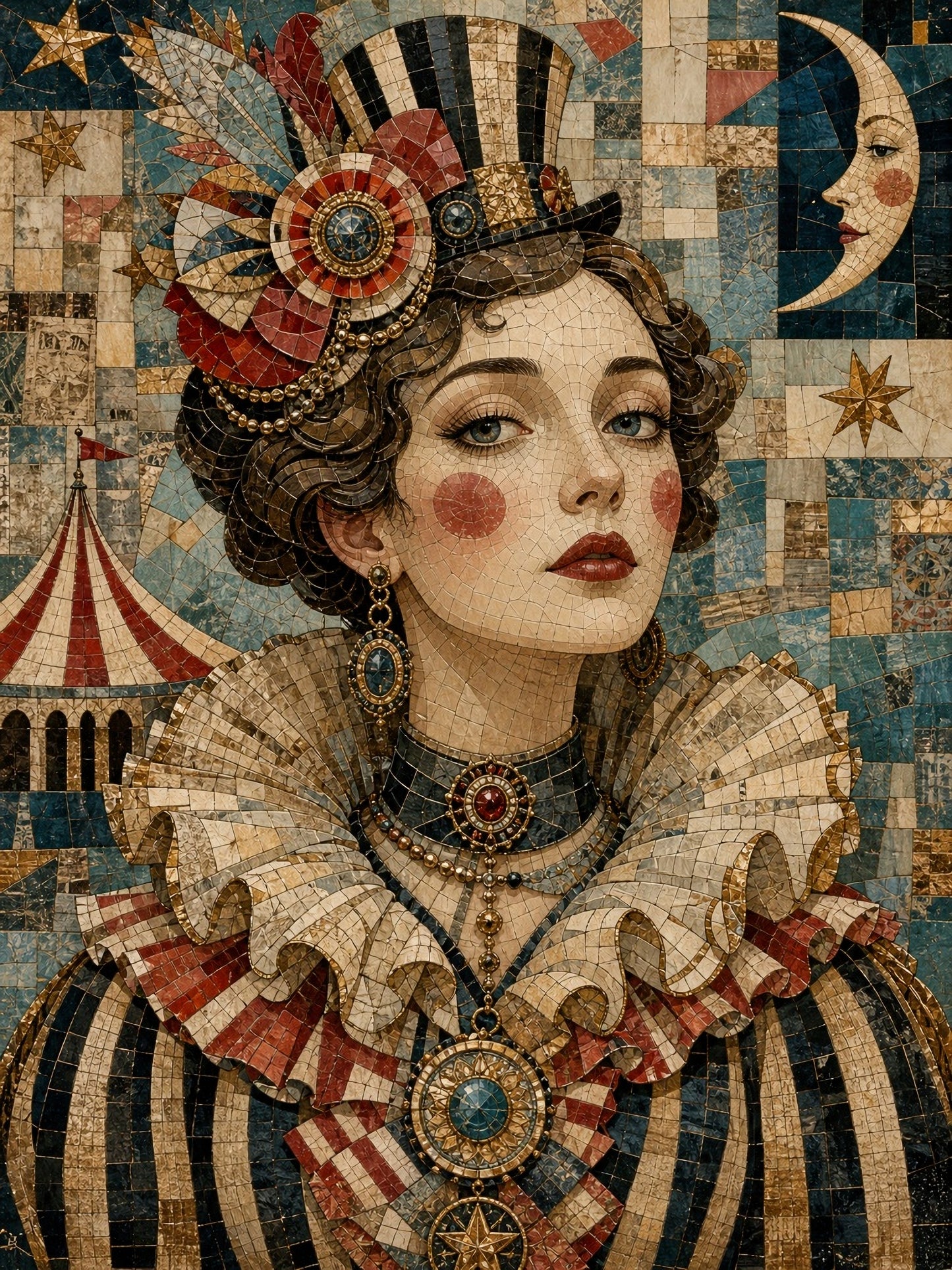 Madam Mosaic - A1 size large Decoupage Paper
