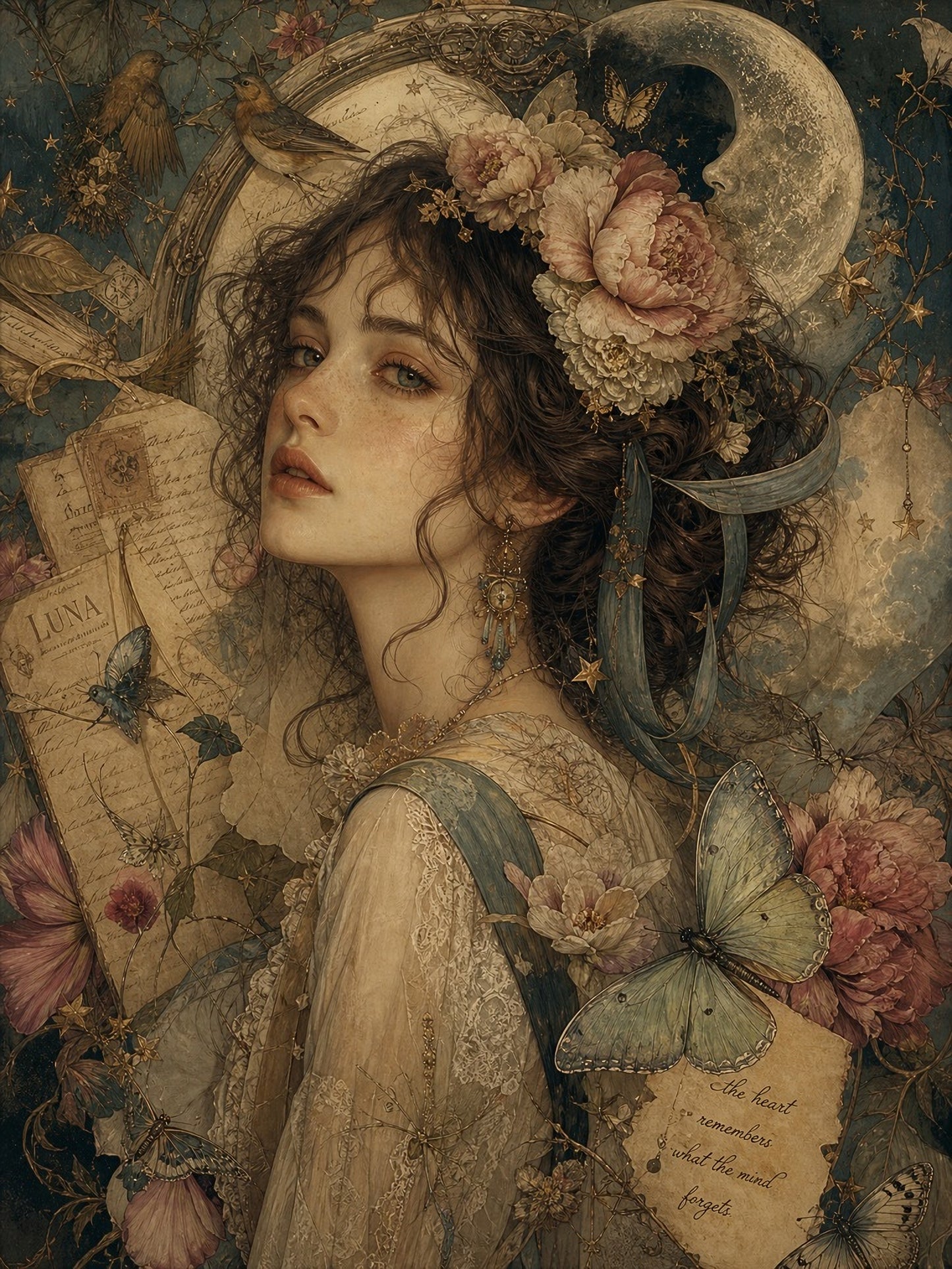 Moonflower - A1 size large Decoupage Paper
