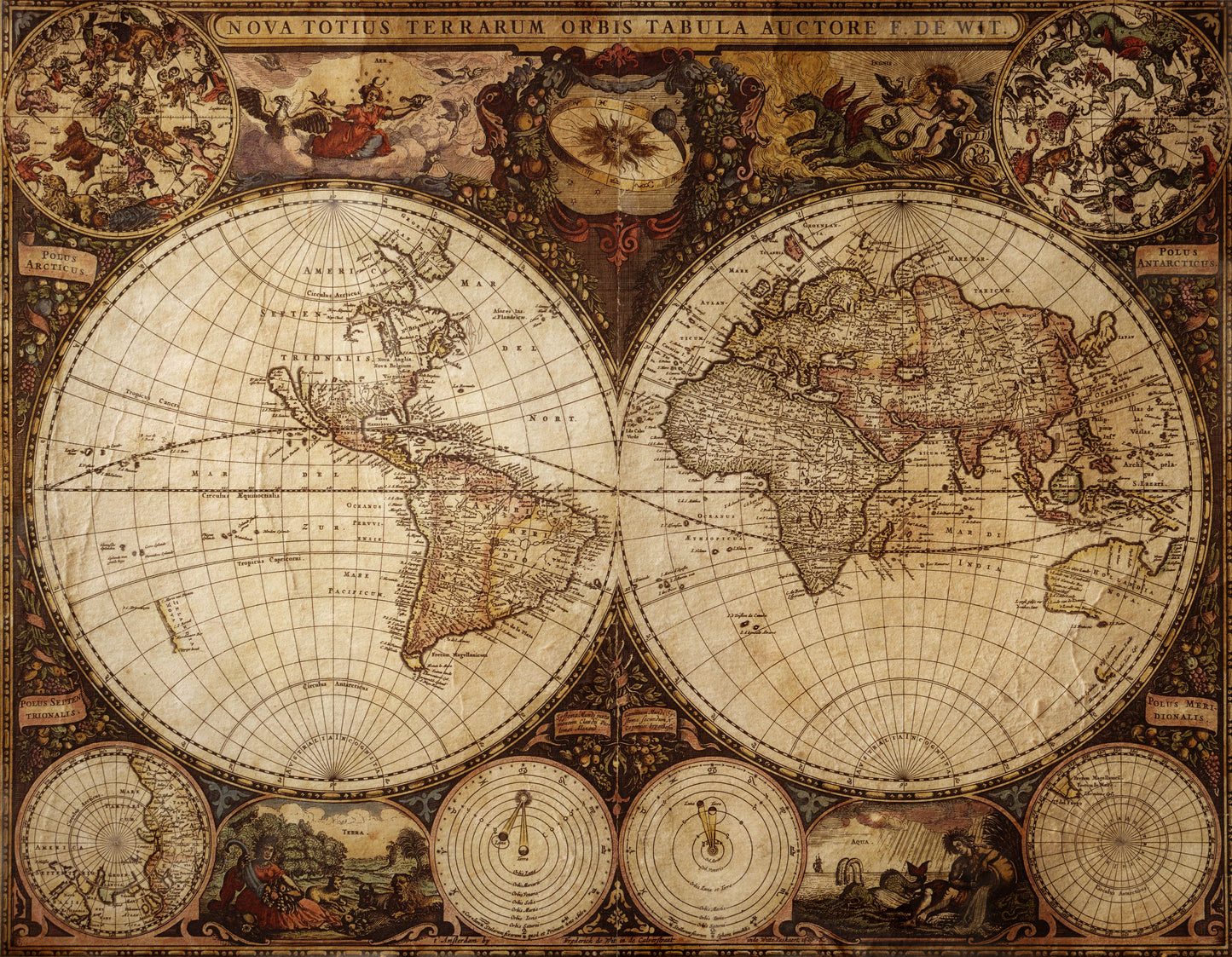 Old Map - A1 size large Decoupage Paper