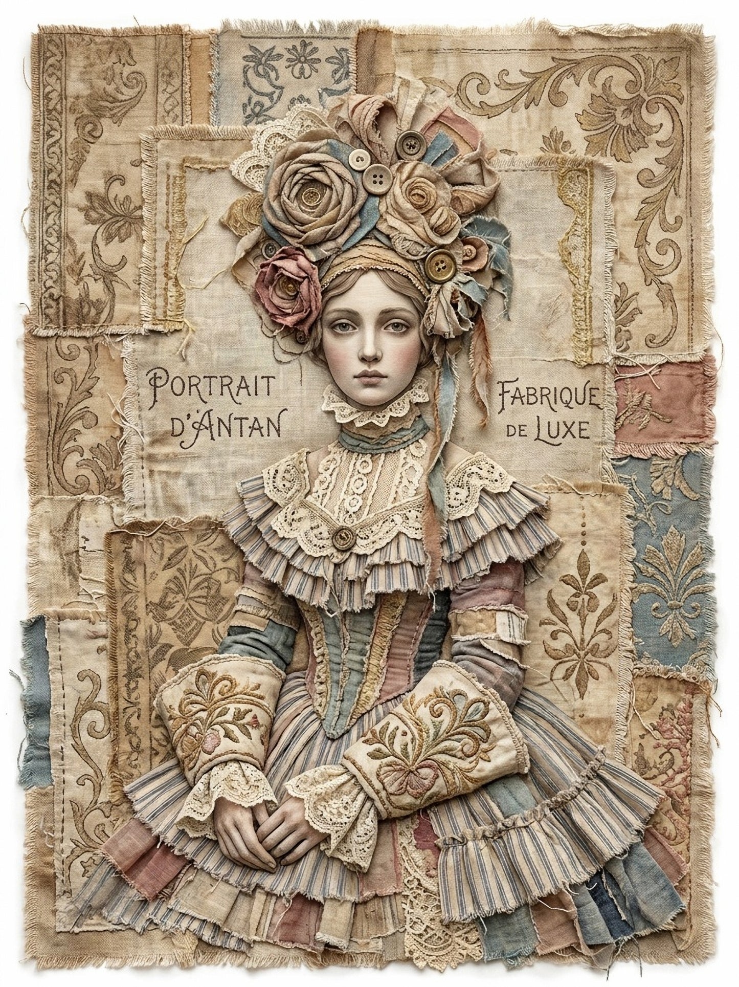 The Textile Muse - A1 size large Decoupage Paper