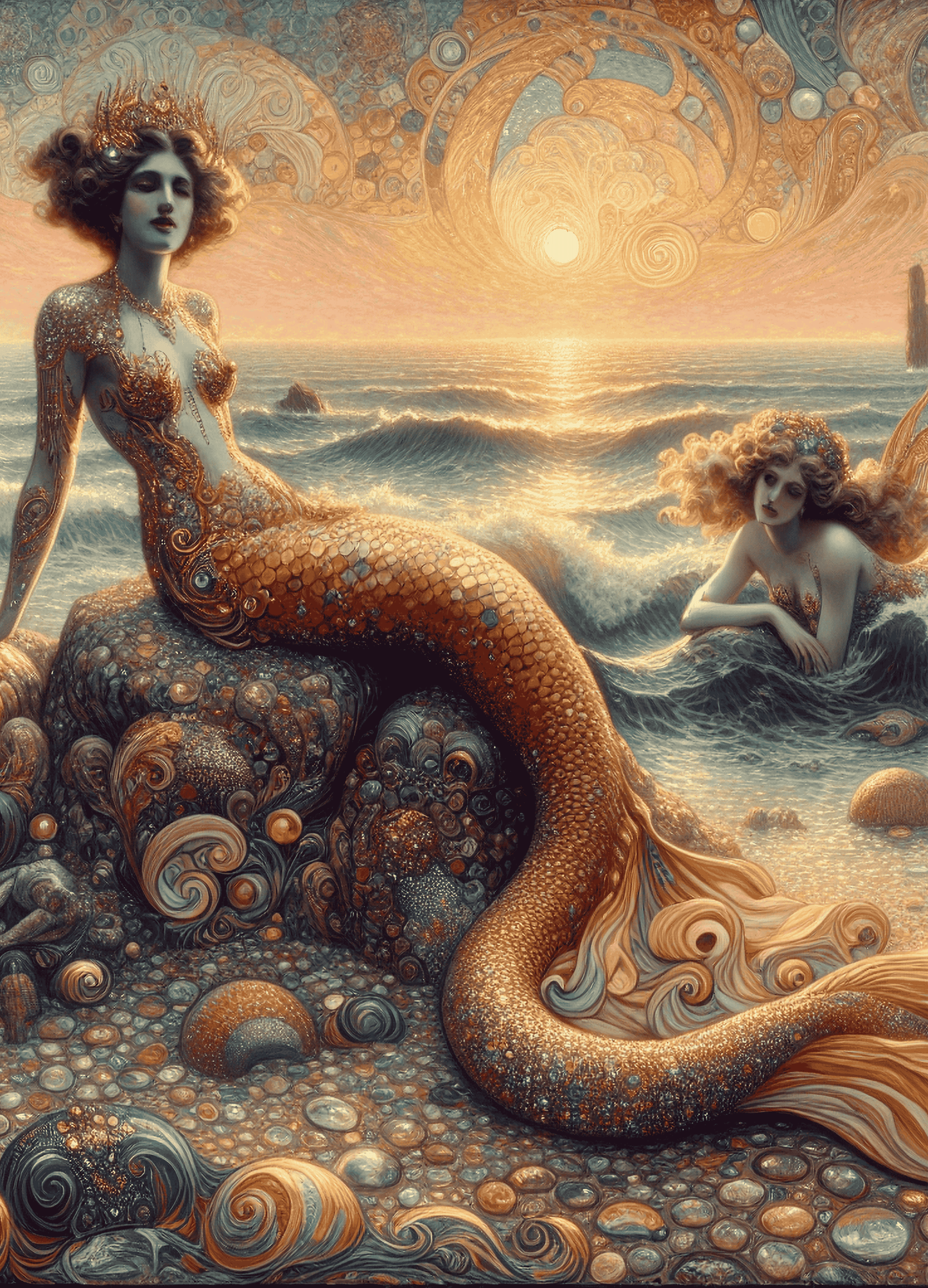 Golden Tide - A1 size large Decoupage Paper