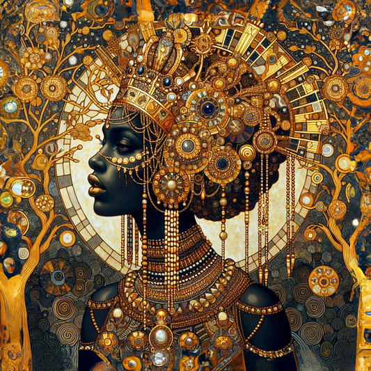 Golden Crown - A1 size large Decoupage Paper
