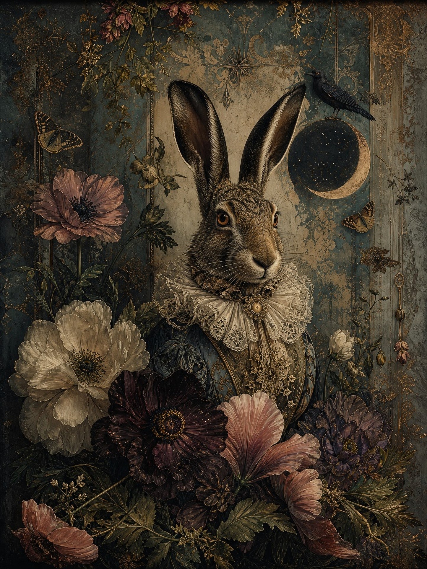 Velvet Hare - A1 size large Decoupage Paper