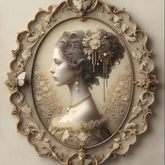 Cameo of Grace - A1 size large Decoupage Paper