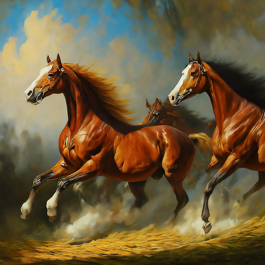 Running Horses - A1 size large decoupage paper