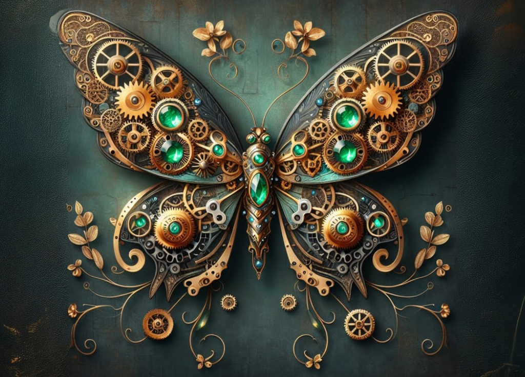 Steampunk Butterfly - A1 Size large decoupage paper