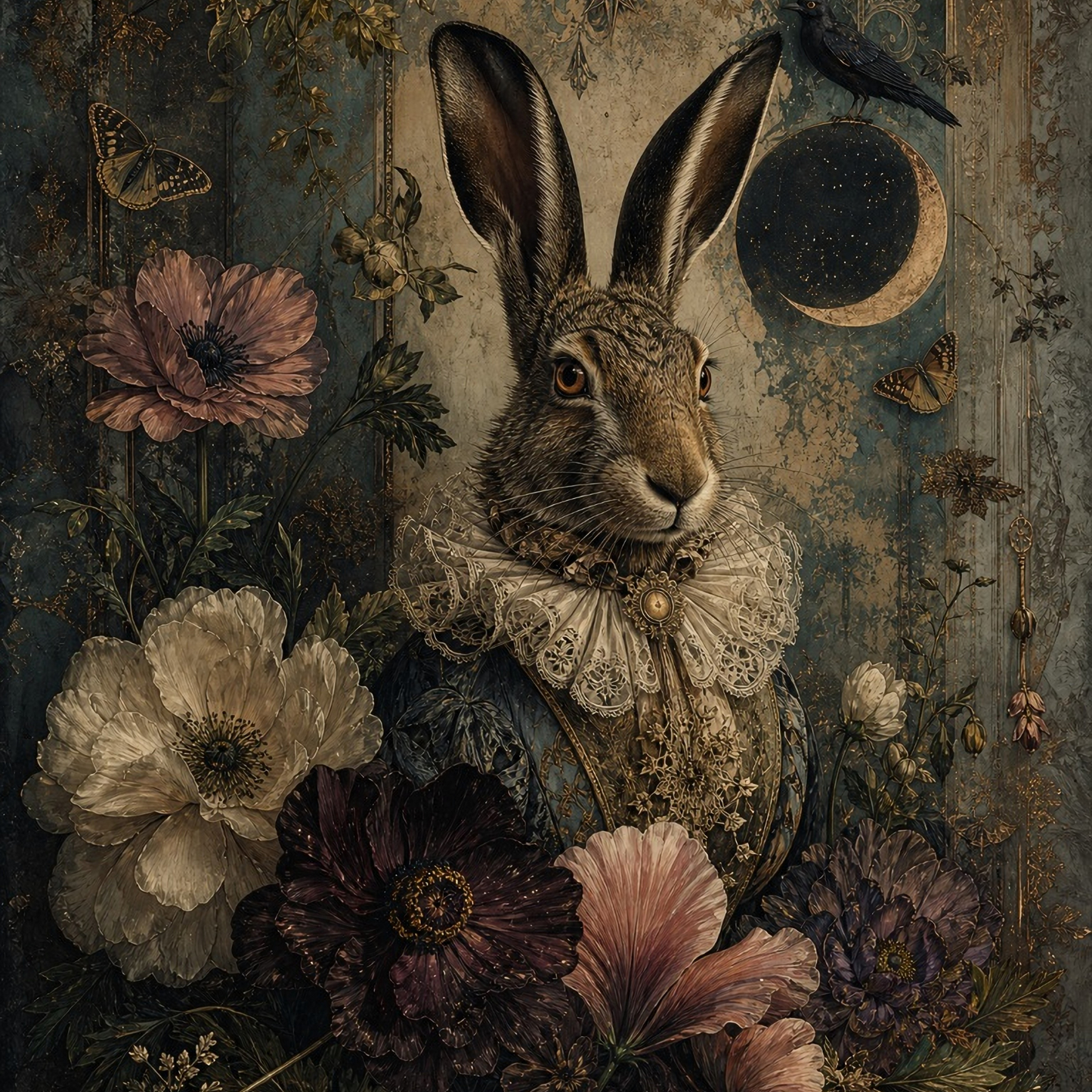Velvet Hare - A1 size large Decoupage Paper