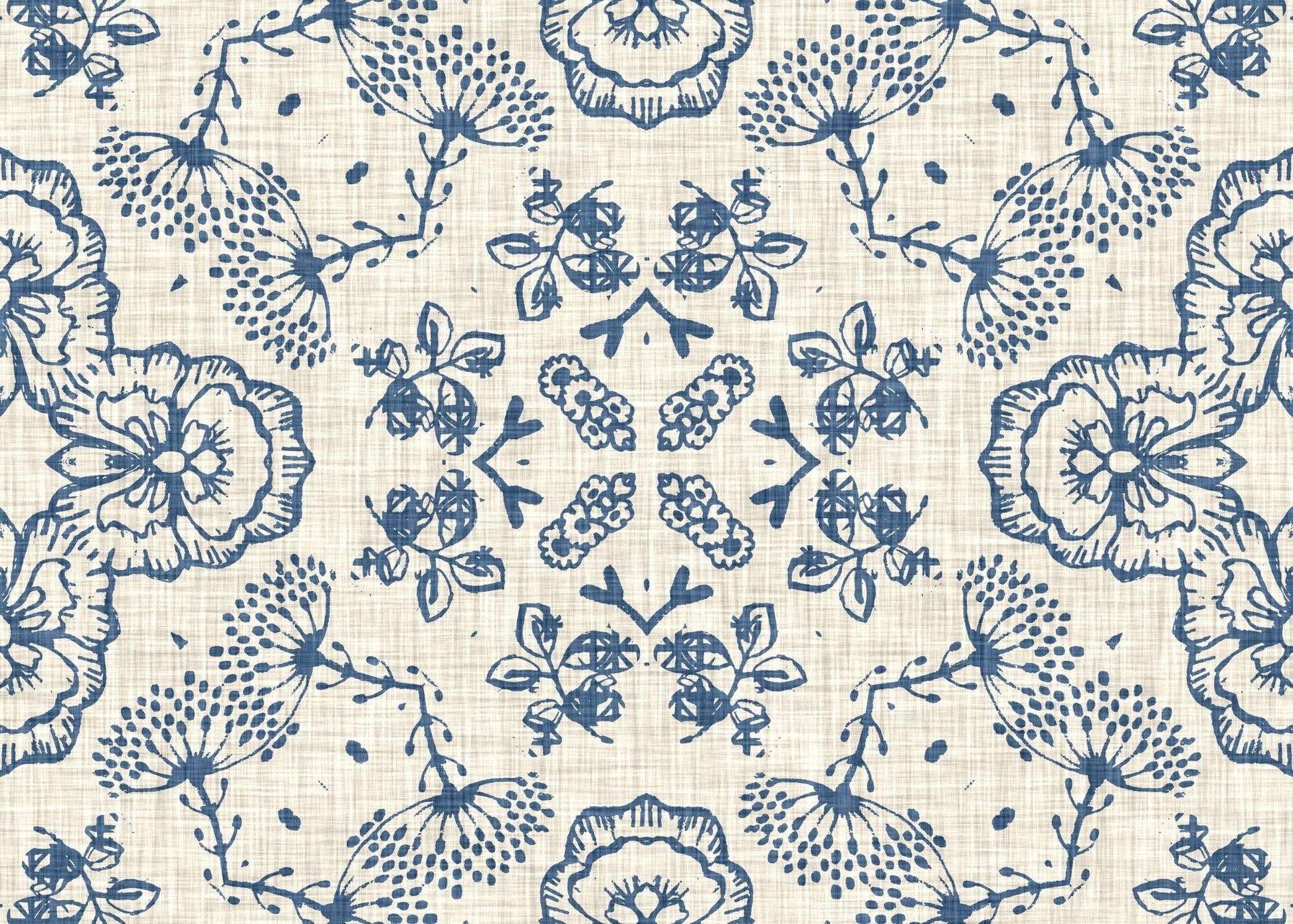 Blue Floral Design - set of 3 repeat pattern decoupage paper